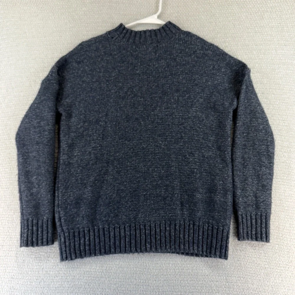 Banana Republic Cable Knit Sweater Mens Medium Blue Knarl Fisherman Preppy